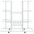Soporte para flores con ruedas hierro blanco 94,5x24,5x91,5