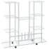 Soporte para flores con ruedas hierro blanco 94,5x24,5x91,5