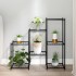 Soporte para flores de hierro negro 83x25x80