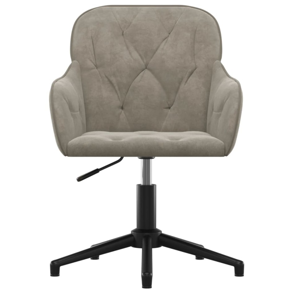 Silla de oficina giratoria de terciopelo gris
