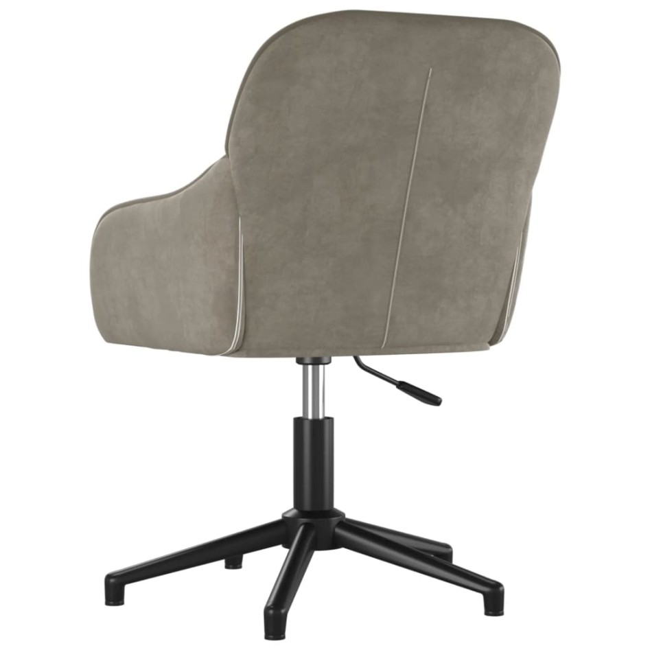 Silla de oficina giratoria de terciopelo gris