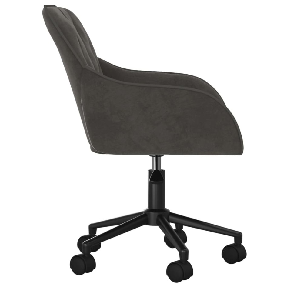 Silla de oficina giratoria de terciopelo gris