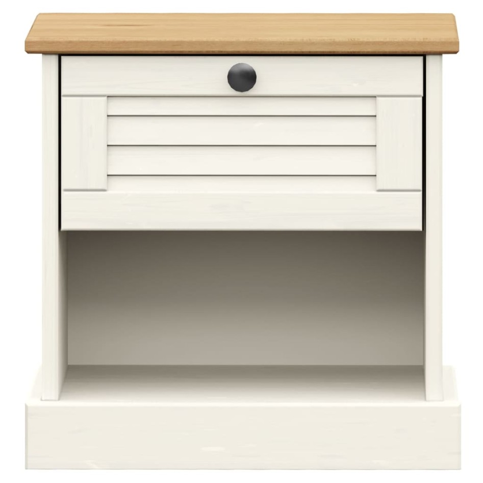 Mesita de noche VIGO madera maciza de pino blanco 42x35x42