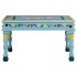 Mesa de centro madera maciza de mango turquesa pintada a