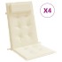 Cojines de silla respaldo alto 4 uds tela Oxford color