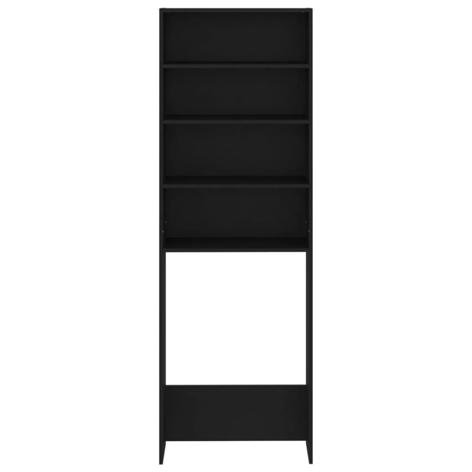 Armario de lavadora negro 64x24x190