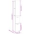 Armario de baño madera contrachapada negro 25x26,5x170