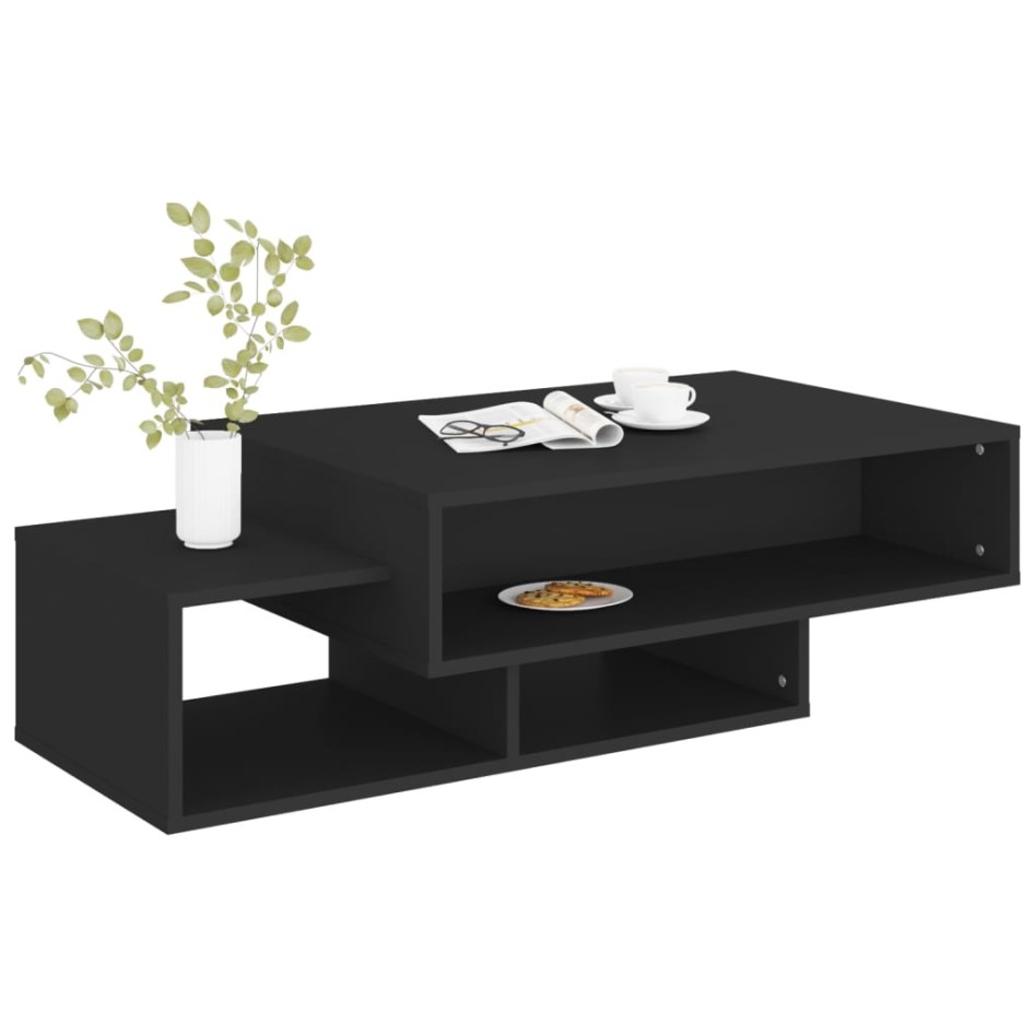 Mesa de centro madera ingeniería negra 105x55x32