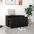 Banco de pasillo de madera de ingeniería negro 80x40x45