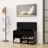 Banco zapatero madera de ingeniería negro 80x30x45