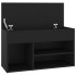 Banco zapatero madera de ingeniería negro 80x30x45
