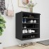 Mueble zapatero de madera contrachapada negro 60x35x70
