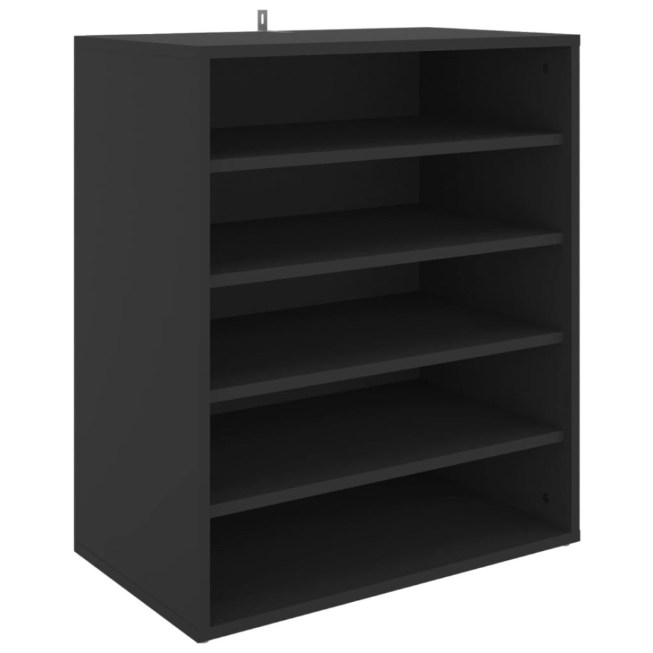Mueble zapatero de madera contrachapada negro 60x35x70