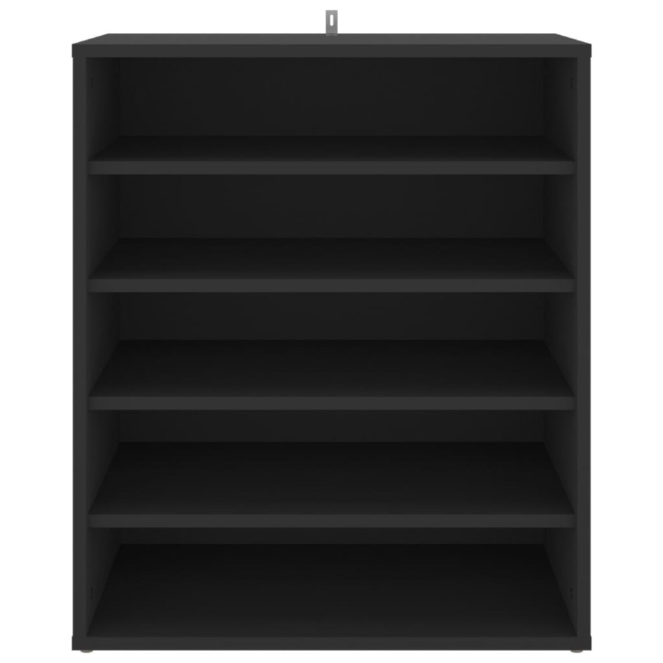 Mueble zapatero de madera contrachapada negro 60x35x70