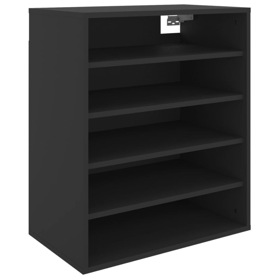 Mueble zapatero de madera contrachapada negro 60x35x70