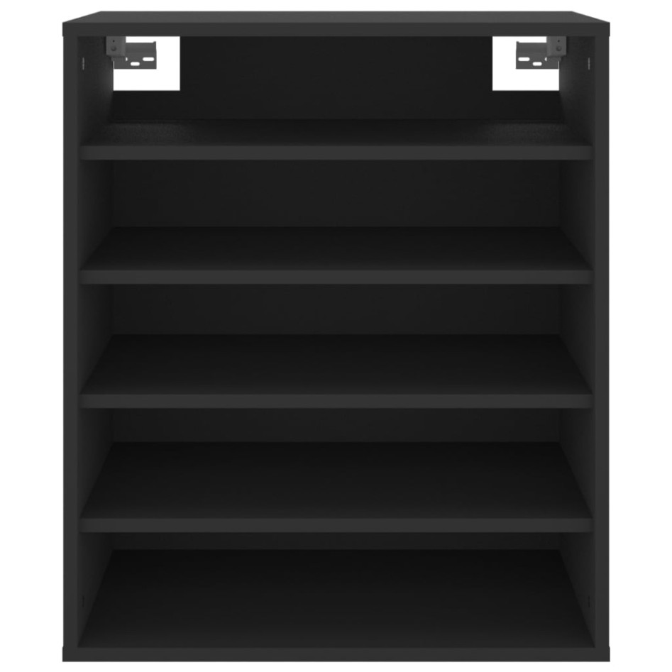 Mueble zapatero de madera contrachapada negro 60x35x70