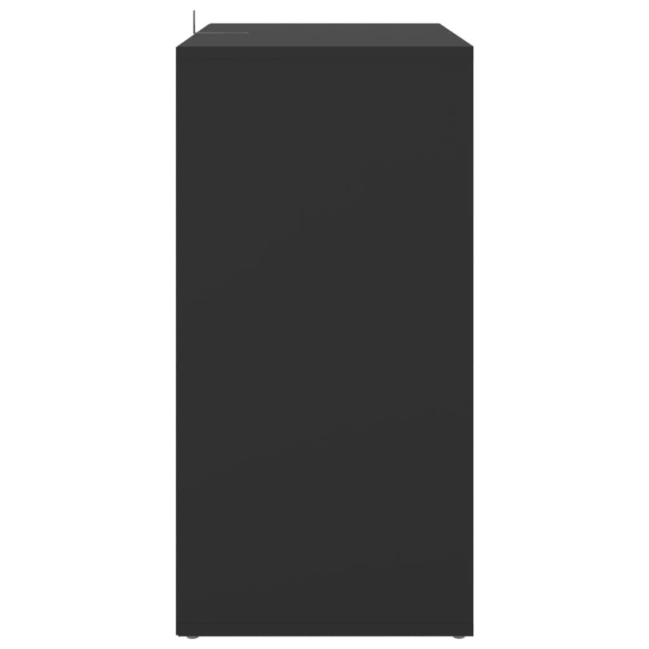 Mueble zapatero de madera contrachapada negro 60x35x70