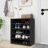 Mueble zapatero de madera contrachapada negro 60x35x70