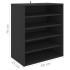 Mueble zapatero de madera contrachapada negro 60x35x70