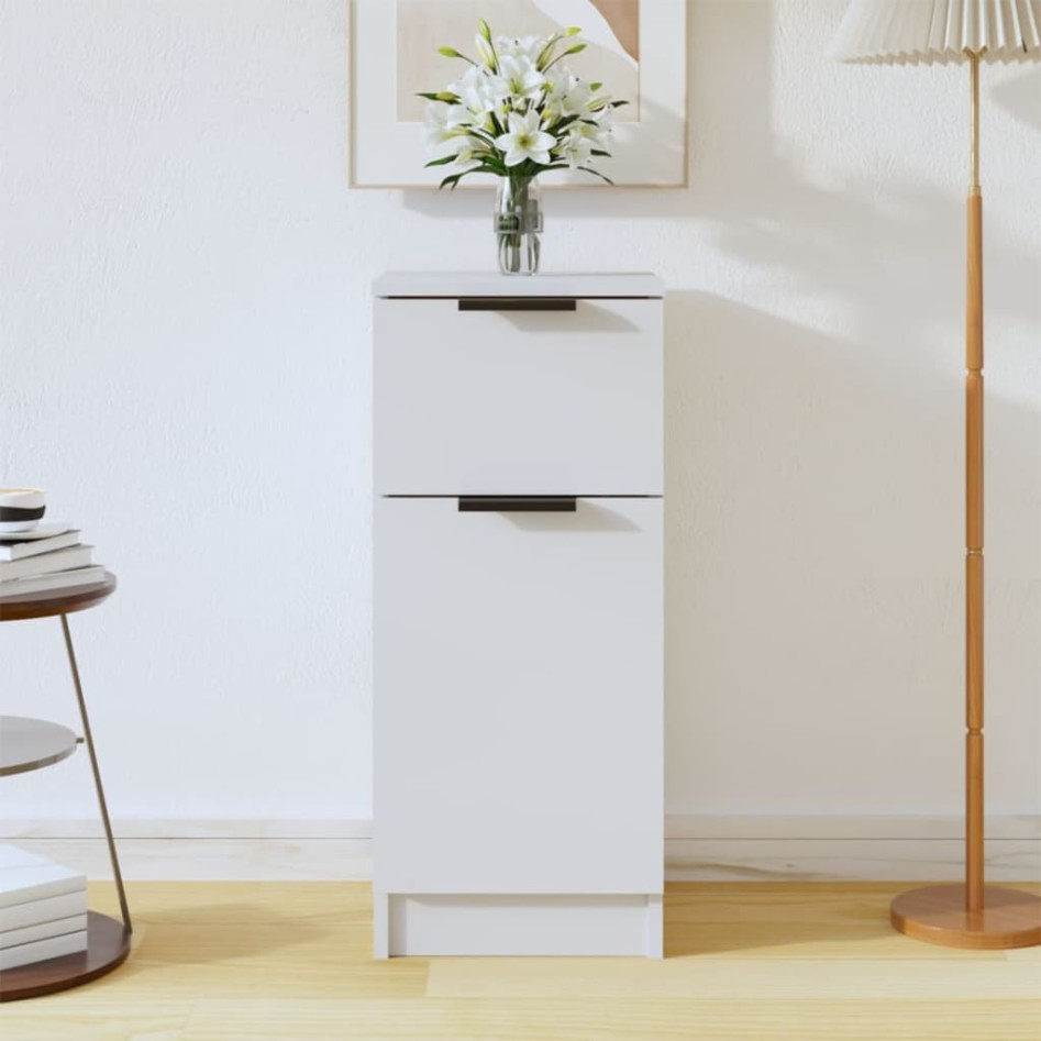 Aparador de madera contrachapada blanco 30x30x70