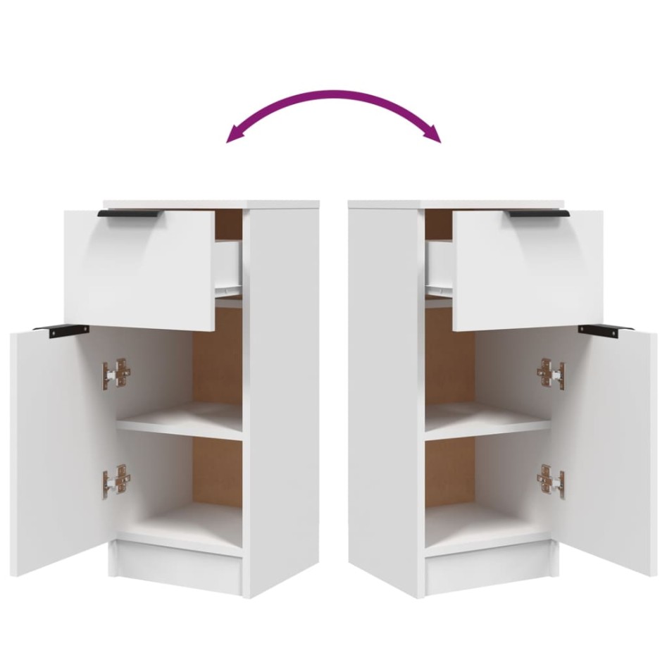 Aparador de madera contrachapada blanco 30x30x70