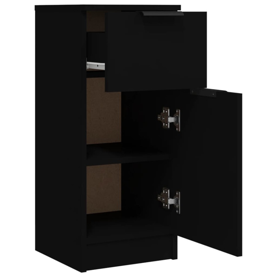 Aparador de madera contrachapada negro 30x30x70