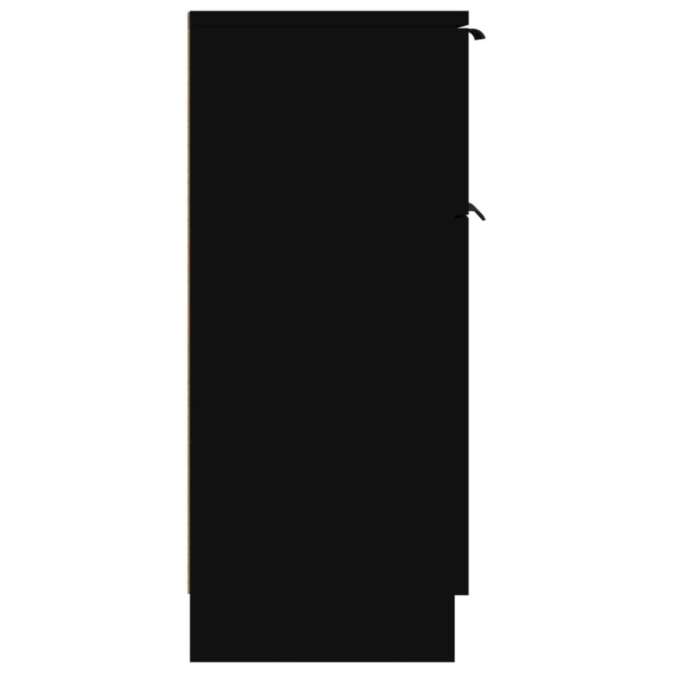 Aparador de madera contrachapada negro 30x30x70