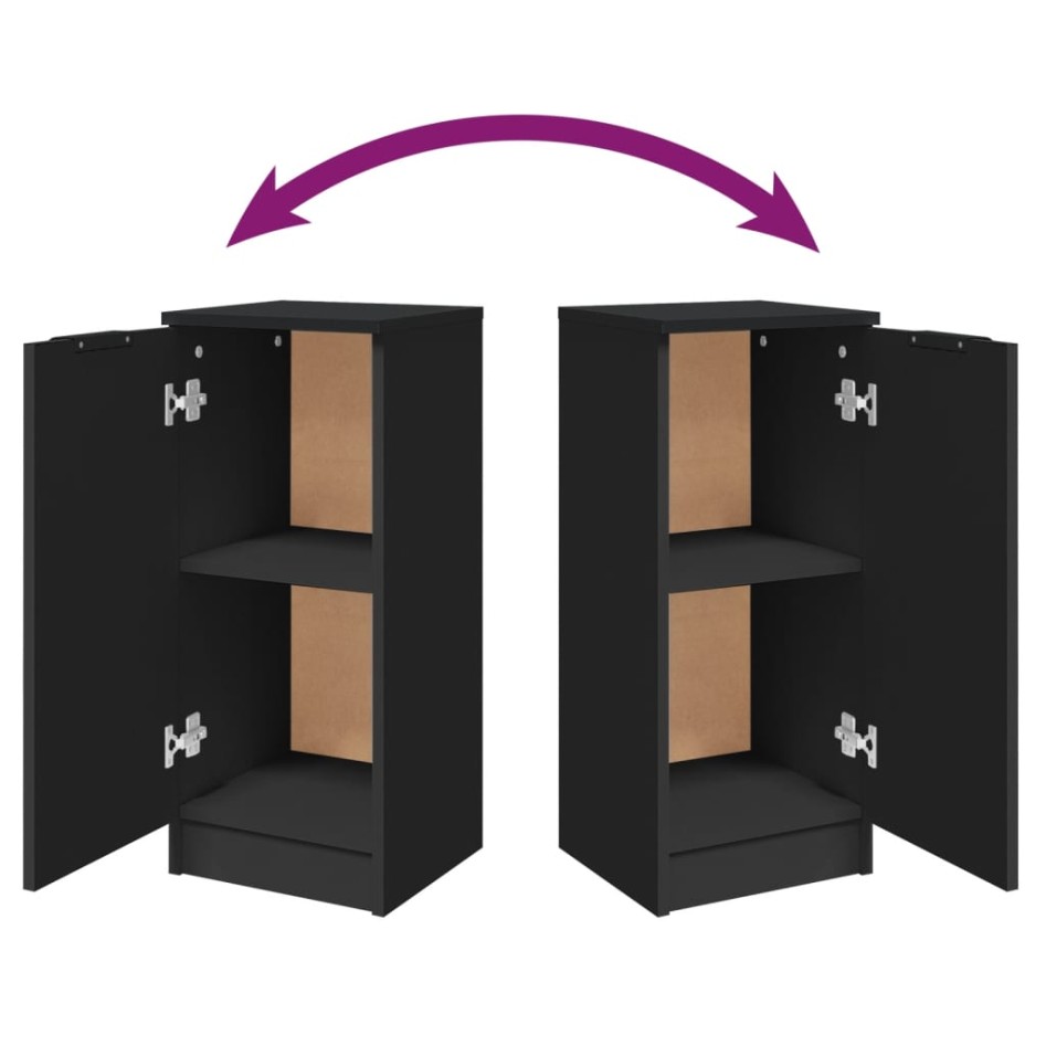 Aparador de madera contrachapada negro 30x30x70