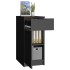 Armario de escritorio madera contrachapada negro 33,5x50x75