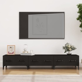 Mueble de TV madera contrachapada negro 150x34,5x30