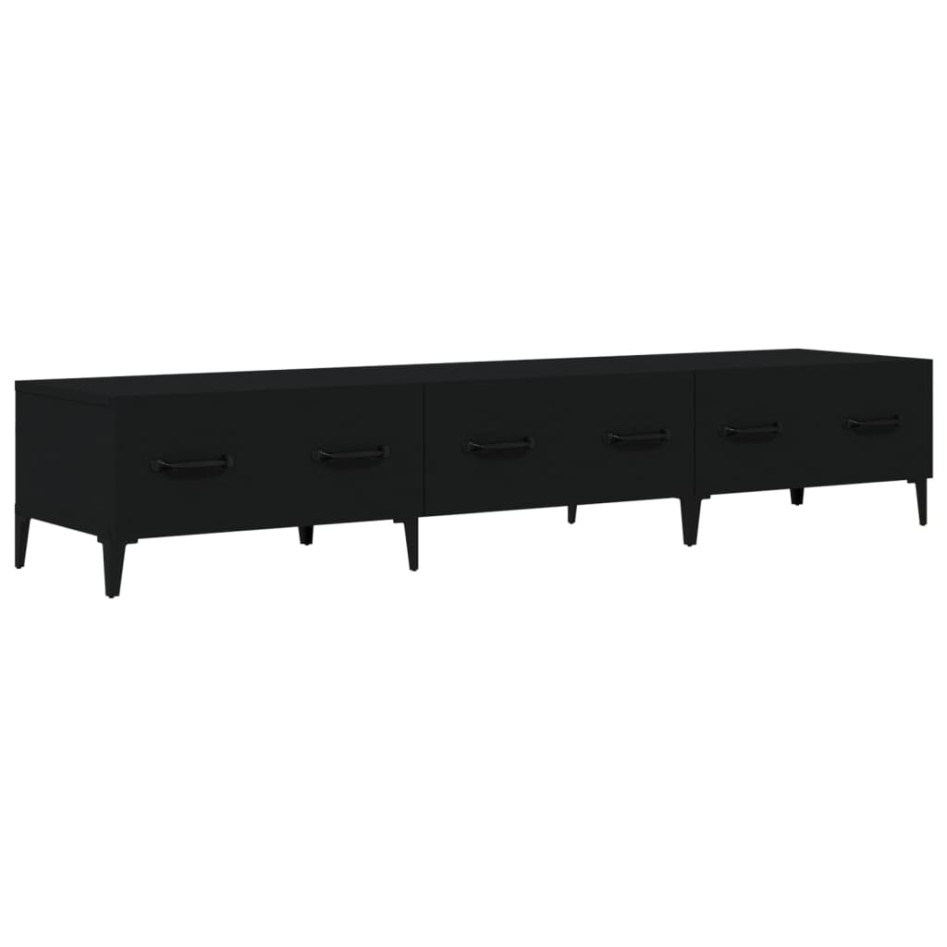 Mueble de TV madera contrachapada negro 150x34,5x30