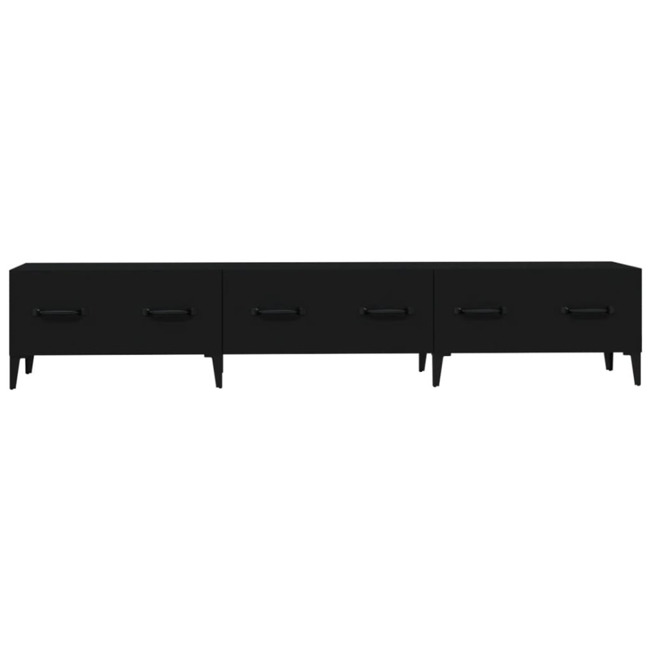 Mueble de TV madera contrachapada negro 150x34,5x30