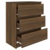 Aparador de madera contrachapada roble marrón 60x35x76