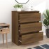 Aparador de madera contrachapada roble marrón 60x35x76