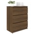 Aparador de madera contrachapada roble marrón 60x35x76