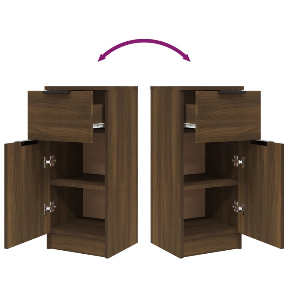 Aparador madera contrachapada color roble marrón 30x30x70