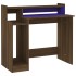 Escritorio con LED madera ingeniería marrón roble 97x45x90