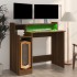 Escritorio con LED madera ingeniería marrón roble 97x45x90