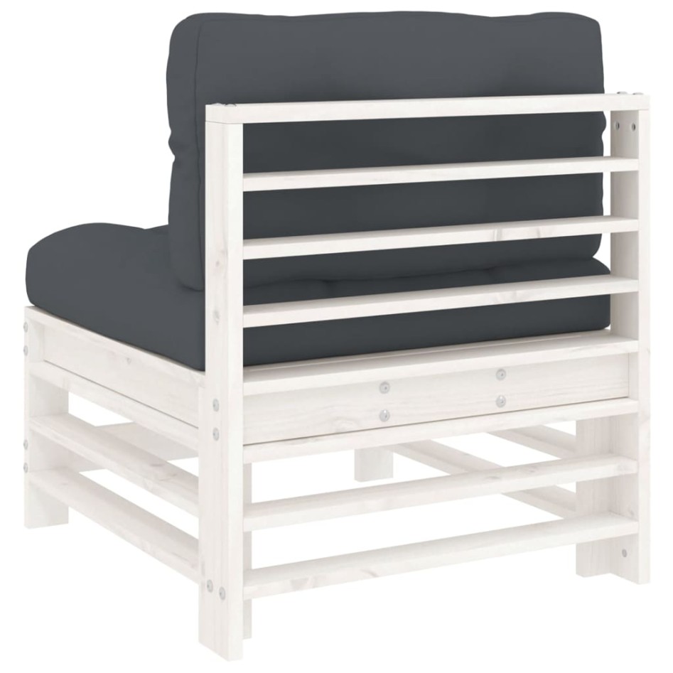 Sofá central con cojines madera maciza de pino