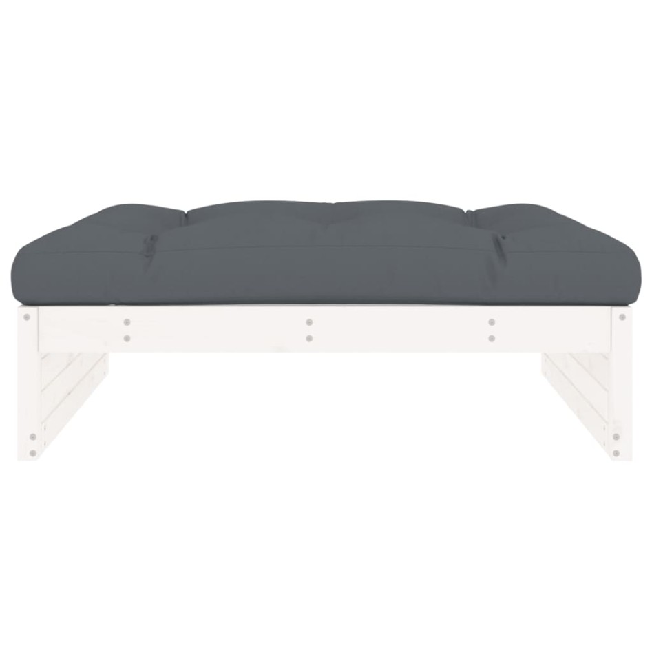 Taburete de jardín madera maciza de pino blanco 120x80