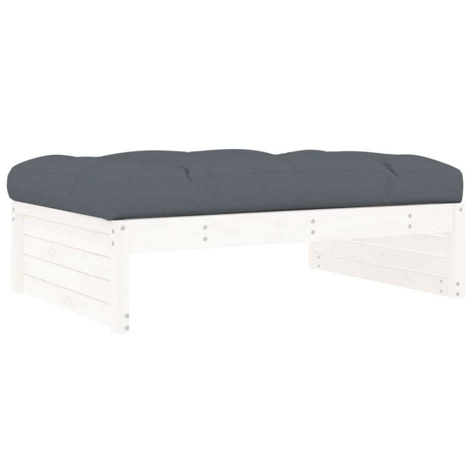 Taburete de jardín madera maciza de pino blanco 120x80