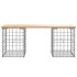 Banco de jardín diseño gaviones madera maciza pino 103x31x42