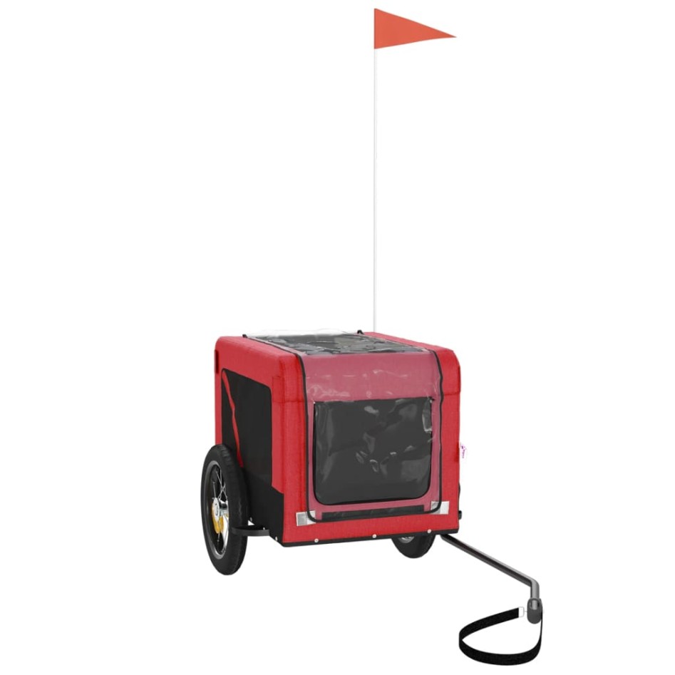 Remolque de bicicleta mascotas hierro tela Oxford rojo