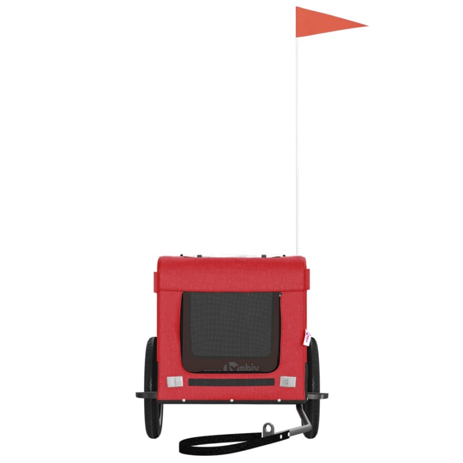 Remolque de bicicleta mascotas hierro tela Oxford rojo