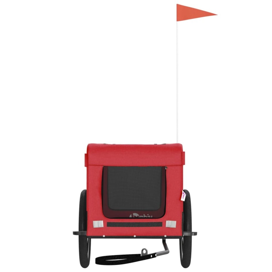 Remolque de bicicleta mascotas hierro tela Oxford rojo