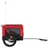 Remolque de bicicleta mascotas hierro tela Oxford rojo