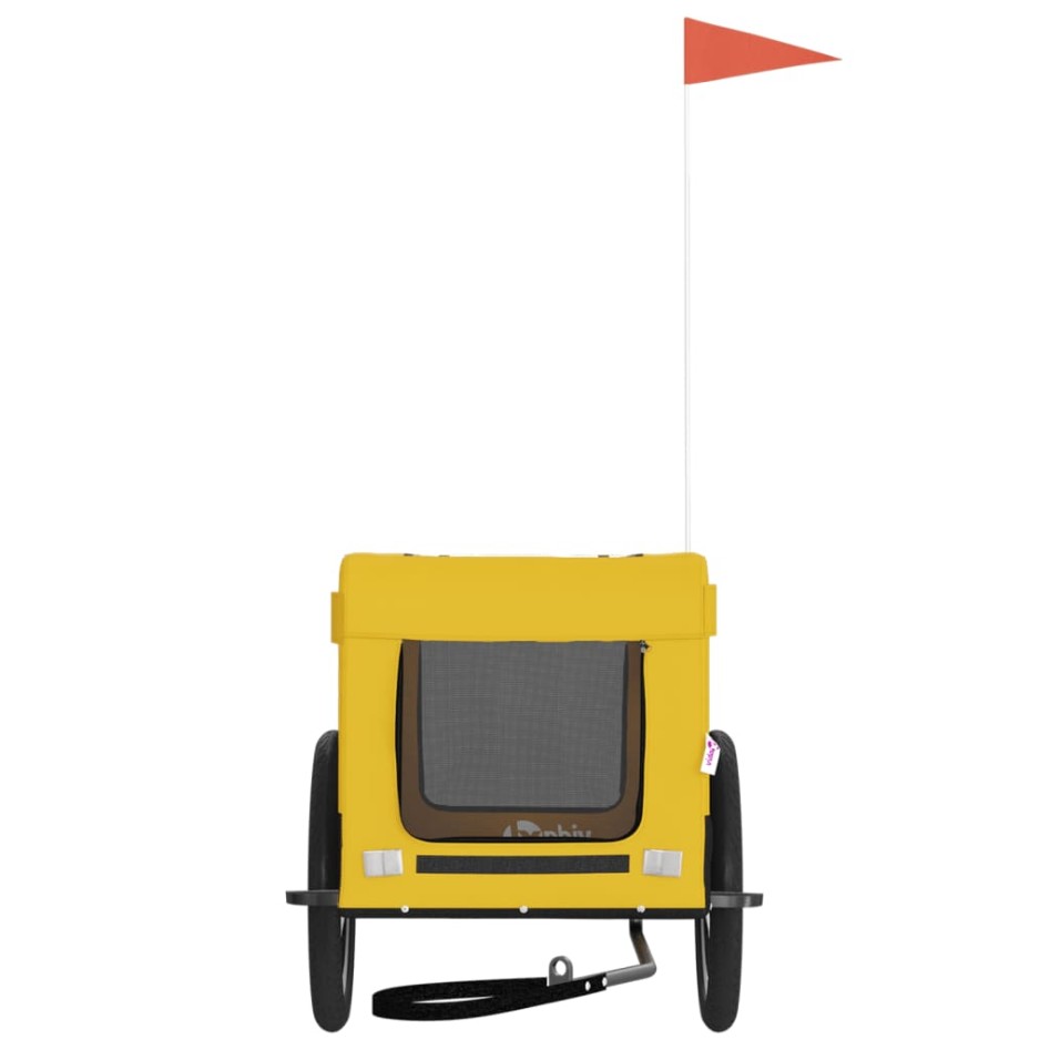 Remolque bicicleta mascotas hierro tela Oxford amarillo