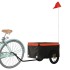 Remolque para bicicleta hierro negro y naranja 30