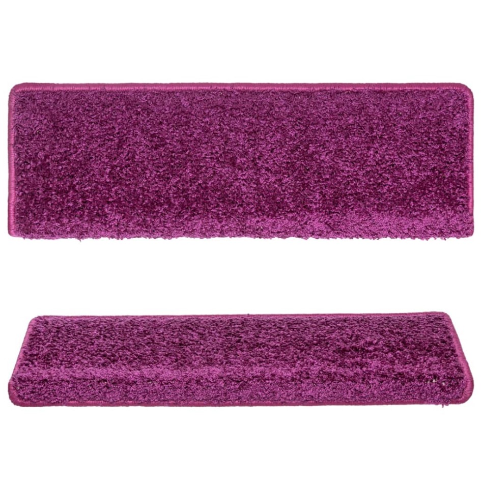 Alfombras de peldaños de escalera 15 uds violeta 65x21x4