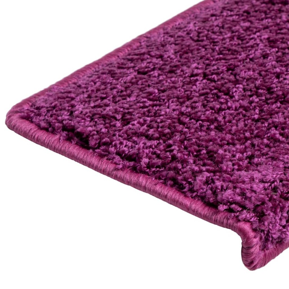 Alfombras de peldaños de escalera 15 uds violeta 65x21x4